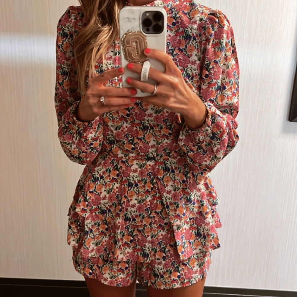 Vici Parma Long Sleeve Floral Romper